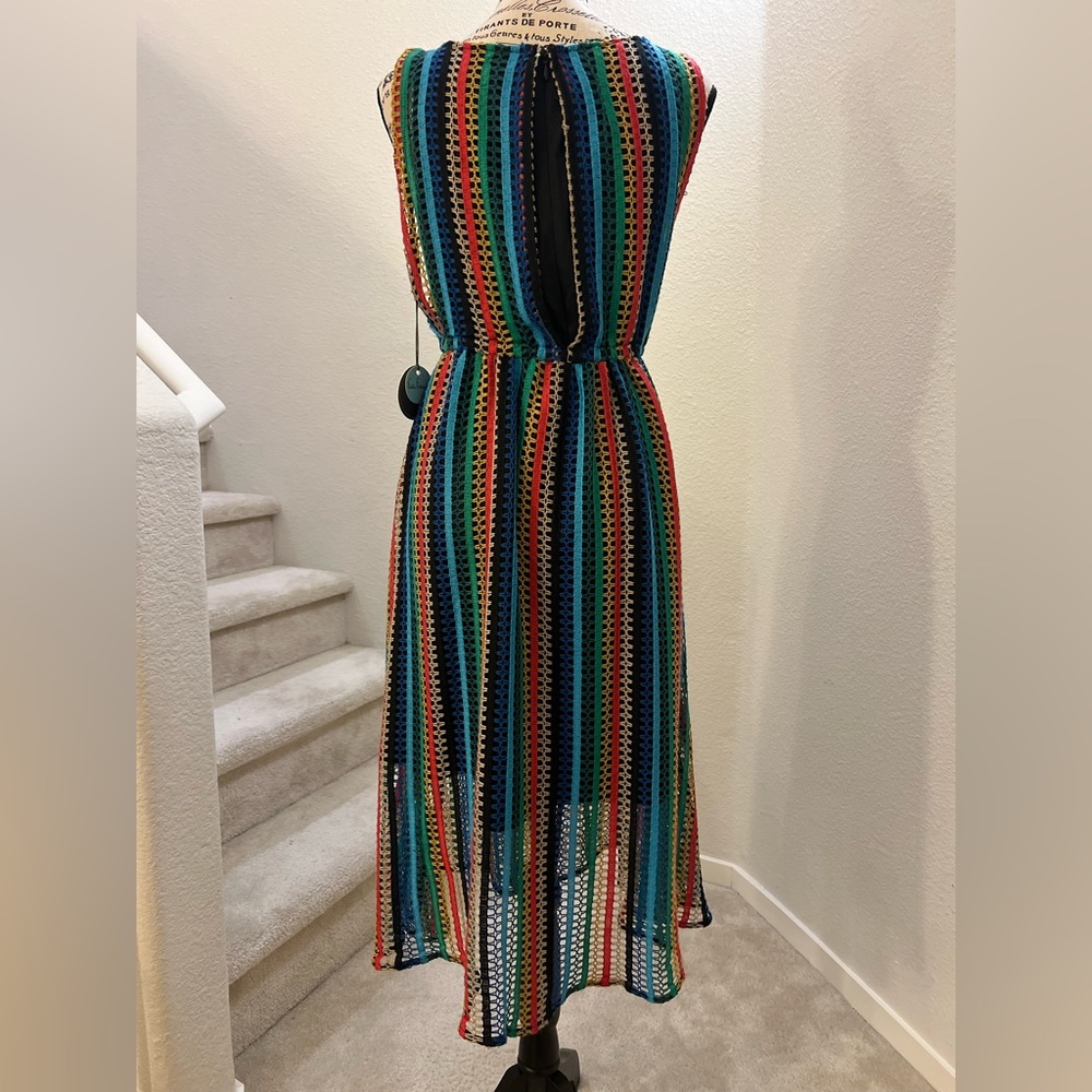 NWT Eva Franco Multi-Colored Crochet Dress đź‘— 2 - Picture 4 of 10